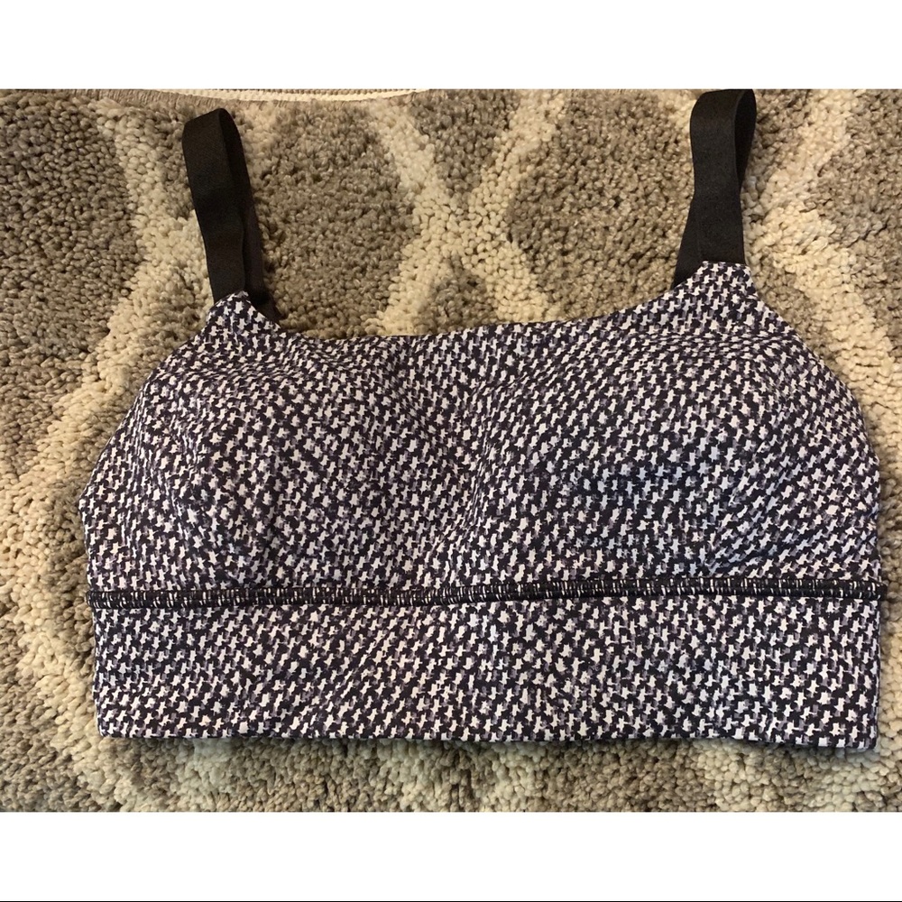 Lululemon Both Ways Bra black white Size 6 stars